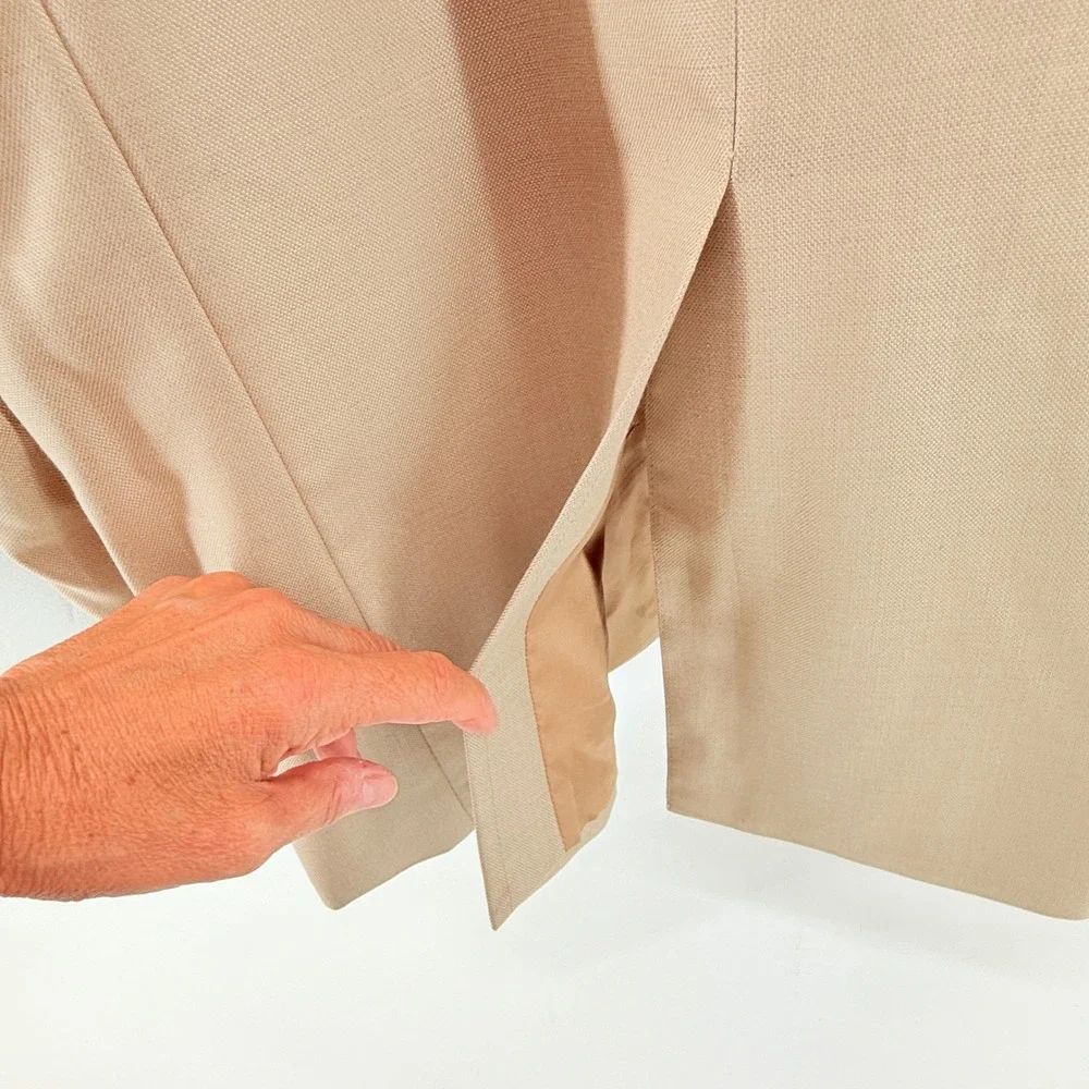 Ralph by Ralph‎ Lauren Tan Silk Wool Blazer Jacket 42L